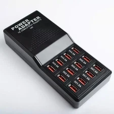 12-Port 5V 22A USB Fast Charging Power Station Charger for Smartphones & Tablets