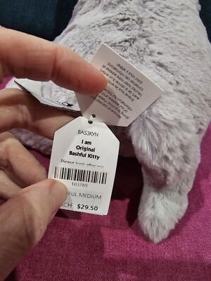 Jellycat Medium Bashful Kitty Plush Gray Cat Retired P44 for sale