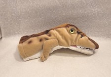 Aurora World Hand Puppet Brown /Tan T Rex Dinosaur Plush 10"