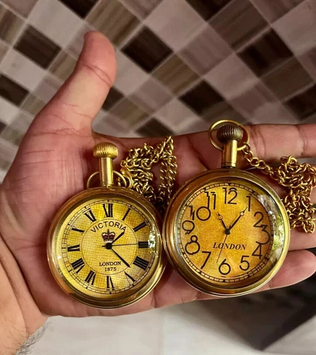 Lot of 2 vintage Elgin pocket Watch Collectible Antique Brass Pocket Watch GIFT