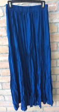 NEW VTG 80s Ropa Blue Jewel Tone Broomstick Maxi Skirt Sz M USA Rayon NWT 172