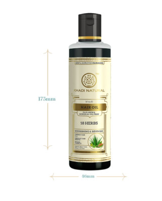 Khadi Natural Ayurvedic 18 Herbs Hair Oil Repairs Dry Scalp All Hair Types 210ML