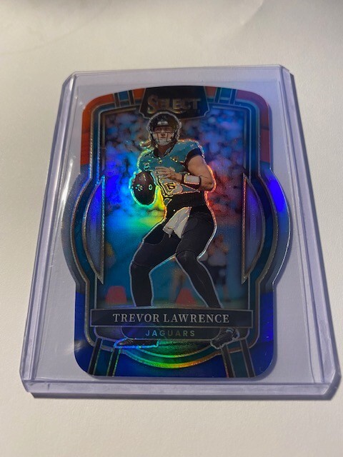 2022 Select NFL Trevor Lawrence Club Level Red & Blue Die Cut Prizm Jaguars #254