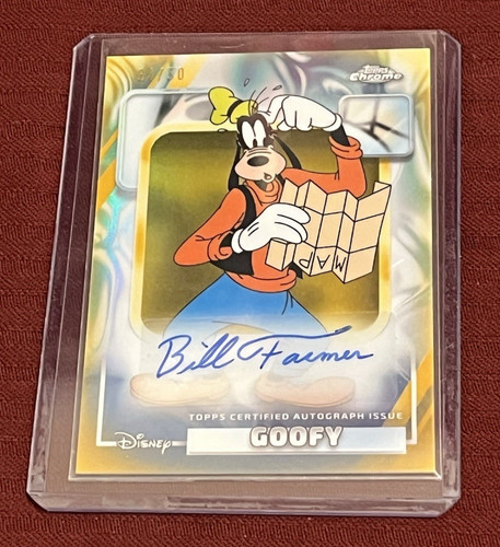 2026 TOPPS CHROME DISNEY BILL FARMER AUTO GOOFY CARD NUMBERED 34/50 AA-BF RARE