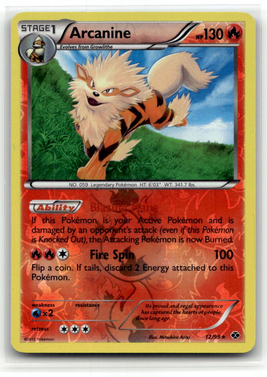 Arcanine (12) 12/99 Reverse Holo Rare Next Destinies LP