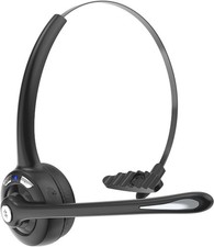 Bluetooth Headset with Microphone,V5.1,Noise Canceling Wireless On Ear Black