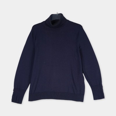Peter Hahn Rollkragenpullover Damen Gr. 48 Dunkelblau hoher Tragekomfort