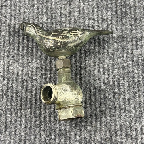Antique Brass Quail Hose Bib Faucet 1930s Plumbing Fixture Spigot Garden Vintage