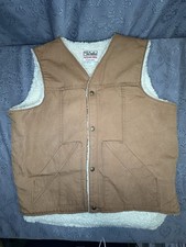 Vintage 1970's Walls Blizzard-Pruf Sherpa Lined Cavas Work Utility Vest XL Tall
