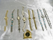 LOT 8 MONTRE BRACELET QUARTZ  FEMME 2 BRACELET 1 PENDULETTE WATCH VINTAGE BIJOUX