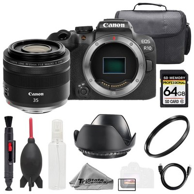 Canon EOS R10 + RF 35mm f/1.8 Macro IS STM Lens +64GB+ UV Filter- Basic Kit