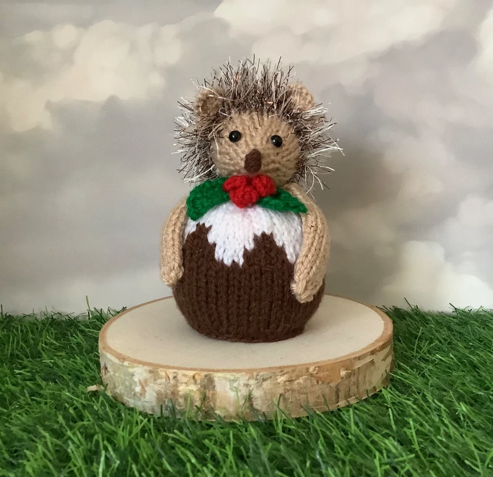 Hedgehog Christmas pudding Chocolate orange cover knitting pattern only