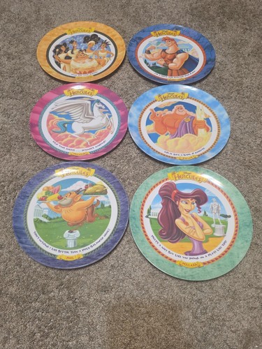 VTG Lot Of 6 Disney McDonalds Hercules 9.5" Collectors Melamine Plates 1997