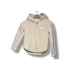 Abercrombie Kids Fleece Sherpa Hoodie Cream Quarter Zip Pullover Size 9/10