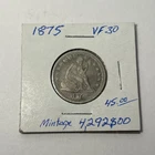 1875 Seated Liberty Quarter Silver US Coin Circulated Great Details