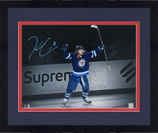 Framed Kyle Connor Winnipeg Jets Signed 16x20 Celebration Spotlight Photo