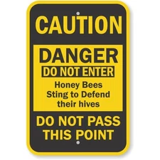 Honeybees Sting To Defend Aluminum Weatherproof Sign b01926