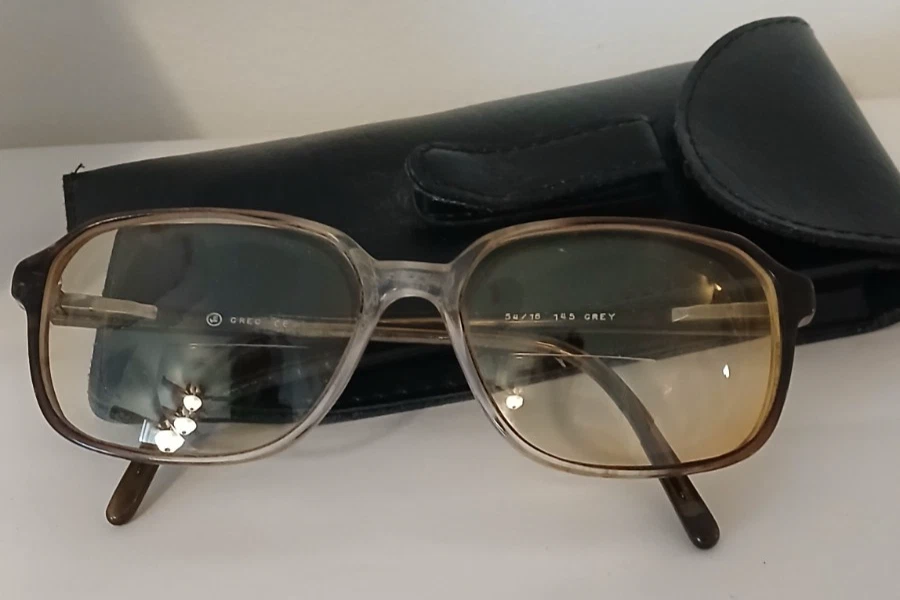 Marco de gafas vintage GREG CE unisex gris cuadrado completo 54-16-145 Foto 2 de 4