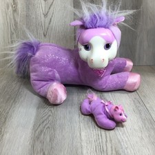Pony Surprise Purple Pink Mom Plush Pony w/1 Baby Pony Plush Stuffed Animal