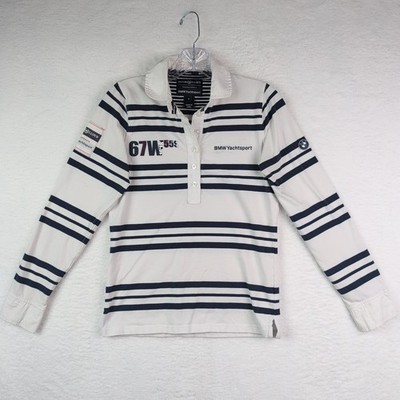 Henri Lloyd Shirt womens Sz S White Rugby Long Sleeve Polo Bmw Yachtsport