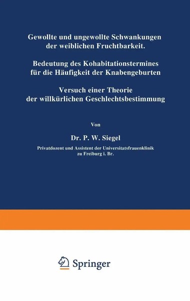 P. W. Siegel | Gewollte Und Ungewollte Schwankungen Der Weiblichen...-image