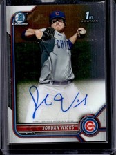 2022 Bowman Jordan Wicks Chrome Auto 1st Prospect #CPA-JW Cubs