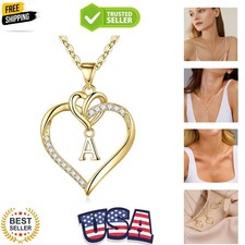 Valentines Gifts for Her Teen Girls - Heart Initial Necklaces for Women Girls...