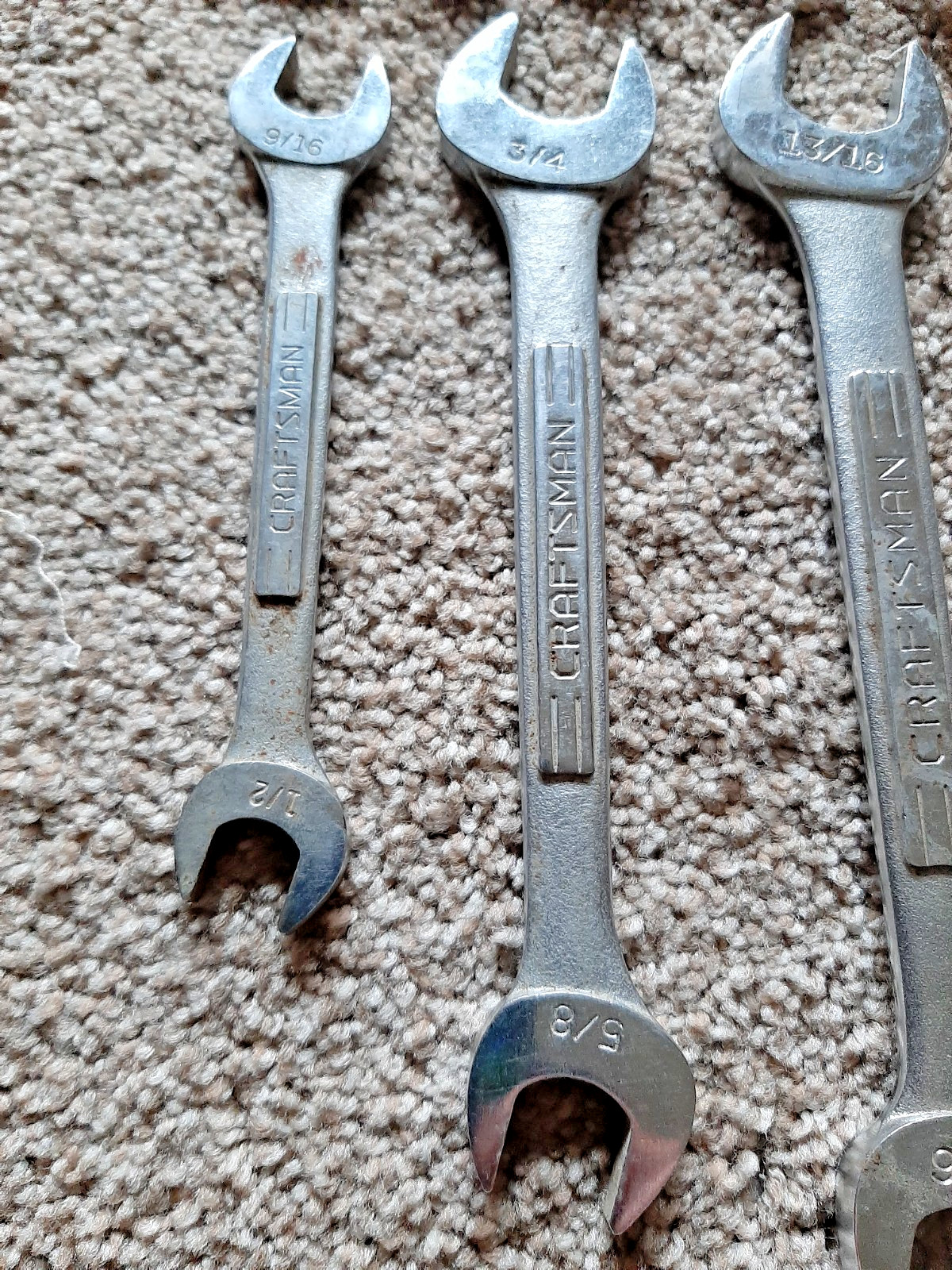 Vintage VA VV V series SEARS CRAFTSMAN 12pc SAE Wench Set 7/16" to 1" Forged USA