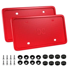 XCLPF Silicone License Plate Frame Covers 2 Pack- Front and Back Car Plate Br...