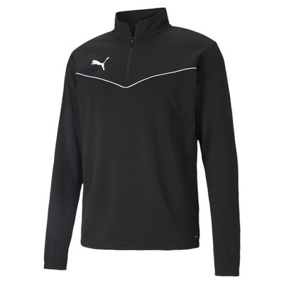 Puma teamRISE 1/4 Zip Top Fußballjacke Kinder schwarz weiß
