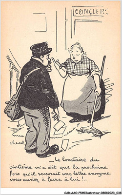 CAR-AAOP5-0391 - ILLUSTRATOR - A POSTMAN, A LADY OF HOUSEKEEPING-HORSE