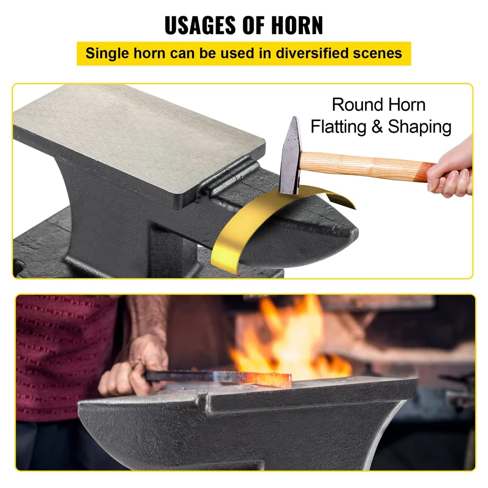 Yunque de herrero de hierro fundido de 25 lb con un solo cuerno para modelado y forja de metal Foto 4 de 4