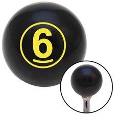 Yellow Ball 6 Black Shift Knob W M16x1.5 Insert Shifter Auto Manual Custom