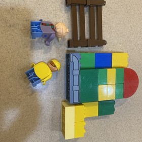 Lot Lego Duplo Bob The Builder Figures, Blocks , Fence Parts Incomplete