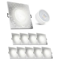 10X Isaso Einbauleuchte IP65 Alu Eckig Mit Led Modul 4W Neutralweiß Spot Lampe