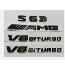 F&uuml;r Mercedes Benz S63 AMG V8 BITURBO Schriftzug Embleme Aufkleber Badge