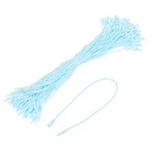 Cotton Hang Tag String Snap Lock Pins Sky Blue 7.8 Inch Pack of 100