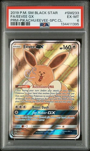 2019 POKEMON SM BLACK STAR PROMO #SM233 FULL ART/EEVEE GX PSA 6