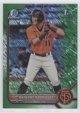 2022 Bowman Chrome Prospects Green Shimmer Refractor 36/99 Anthony Rodriguez 2qw