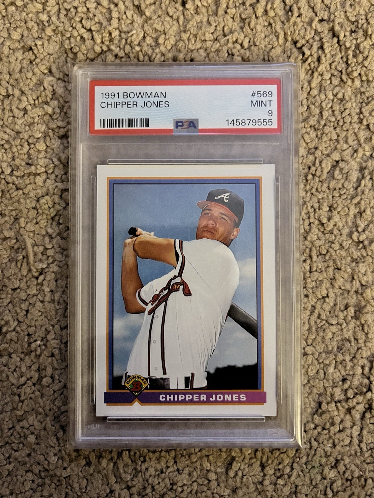 1991 Bowman Chipper Jones #569 (RC) PSA 9 Mint Atlanta Braves