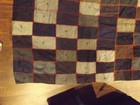 Antique Folk Art Textile Patchwork Quilt Crows Foot Embroidery Winter Weight — photo 4