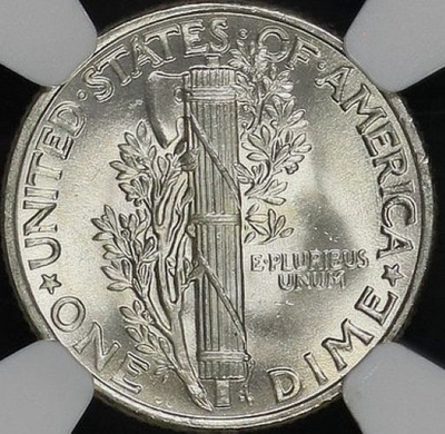 1937 MERCURY DIME NGC MS 65 FULL BANDS LUSTROUS WHITE SATIN OVER A