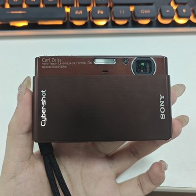 SONY Cyber Shot DSC-T77 Brown Digital Camera 10.1MP 4x Tested 85