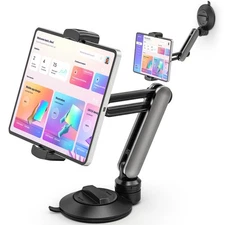 iPad Suction Cup Mount, Adjustable Tablet Holder for Car Dashboard Windshield...