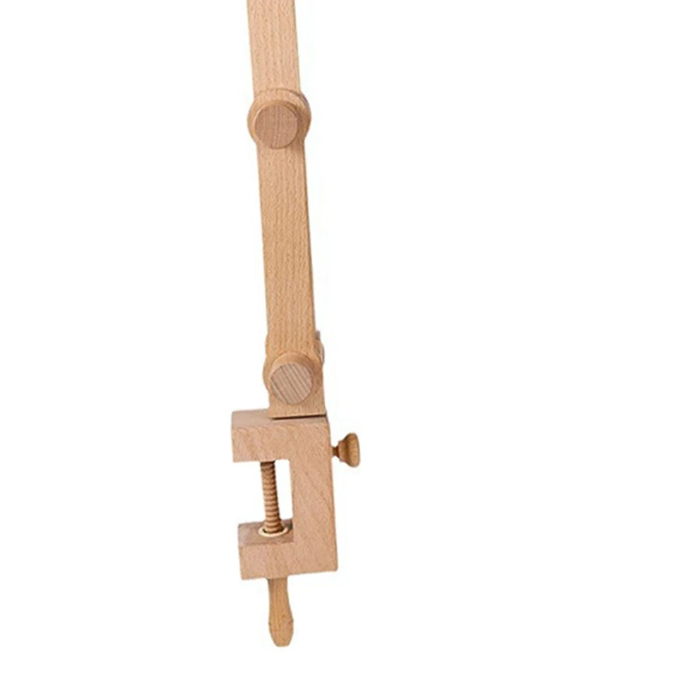 Cross Stitch Rack Frame Turned Wood Professional Multifunctional Embroidery Hoop - Image 4 of 4