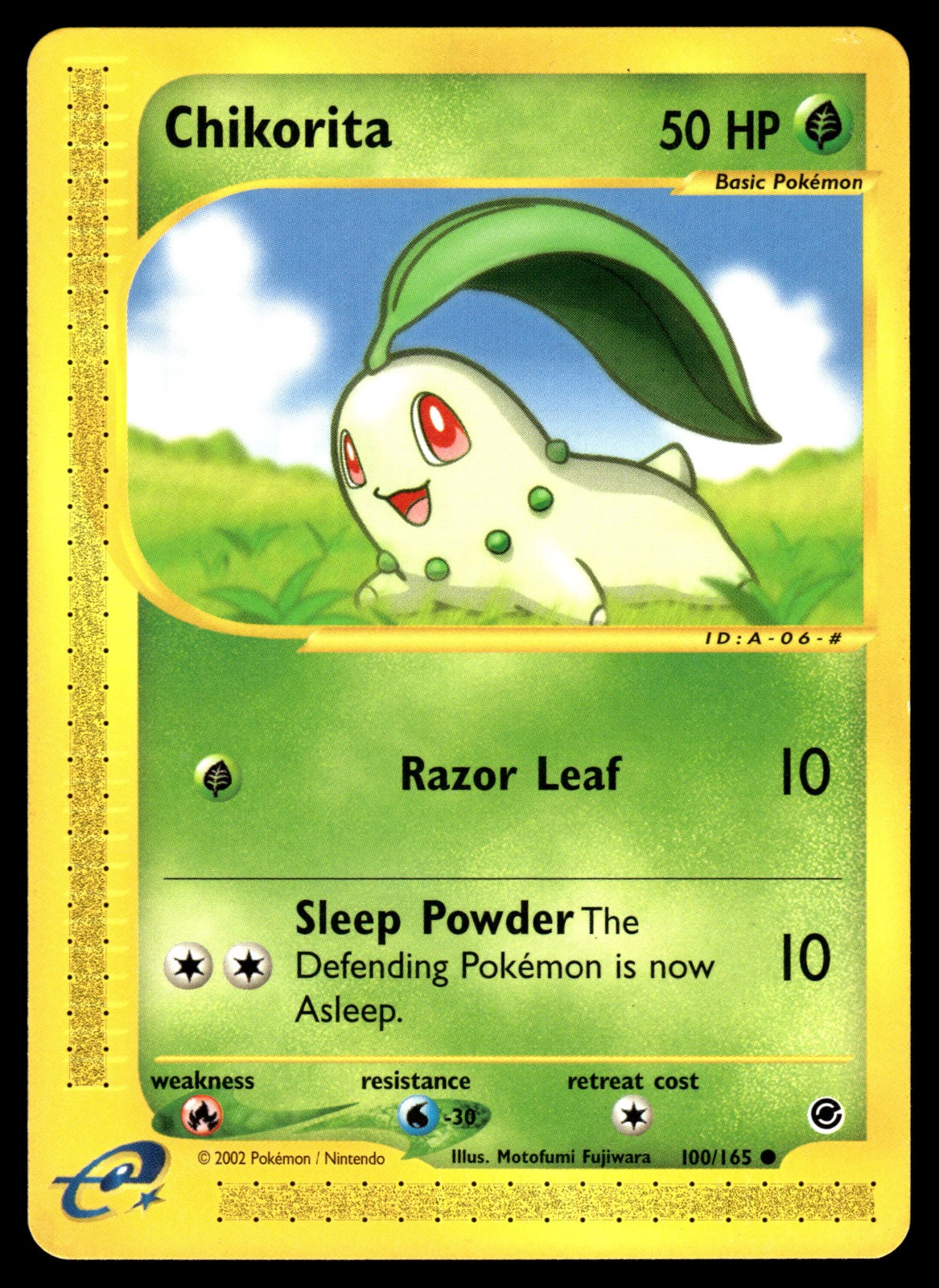 2002 Pokemon Expedition 100 Chikorita NON Holo NM 