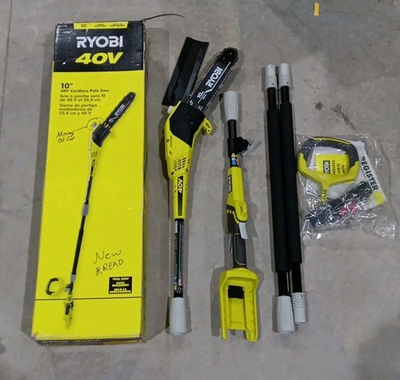 #ad #ad Ryobi RY40506BTL 10quot;in 40V Cordles Pole Saw TOOL ONLY ***Missing Oil Cap*** $99.99