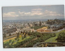 Postcard Panoramic view of Princes Street Leith & Edinburgh Scotland