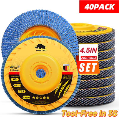 #ad #ad 40PCS 4 1 2quot; 4.5inch Flap Discs 60 Grit Tool Free Zirconia T27 for Angle Grinder $59.99