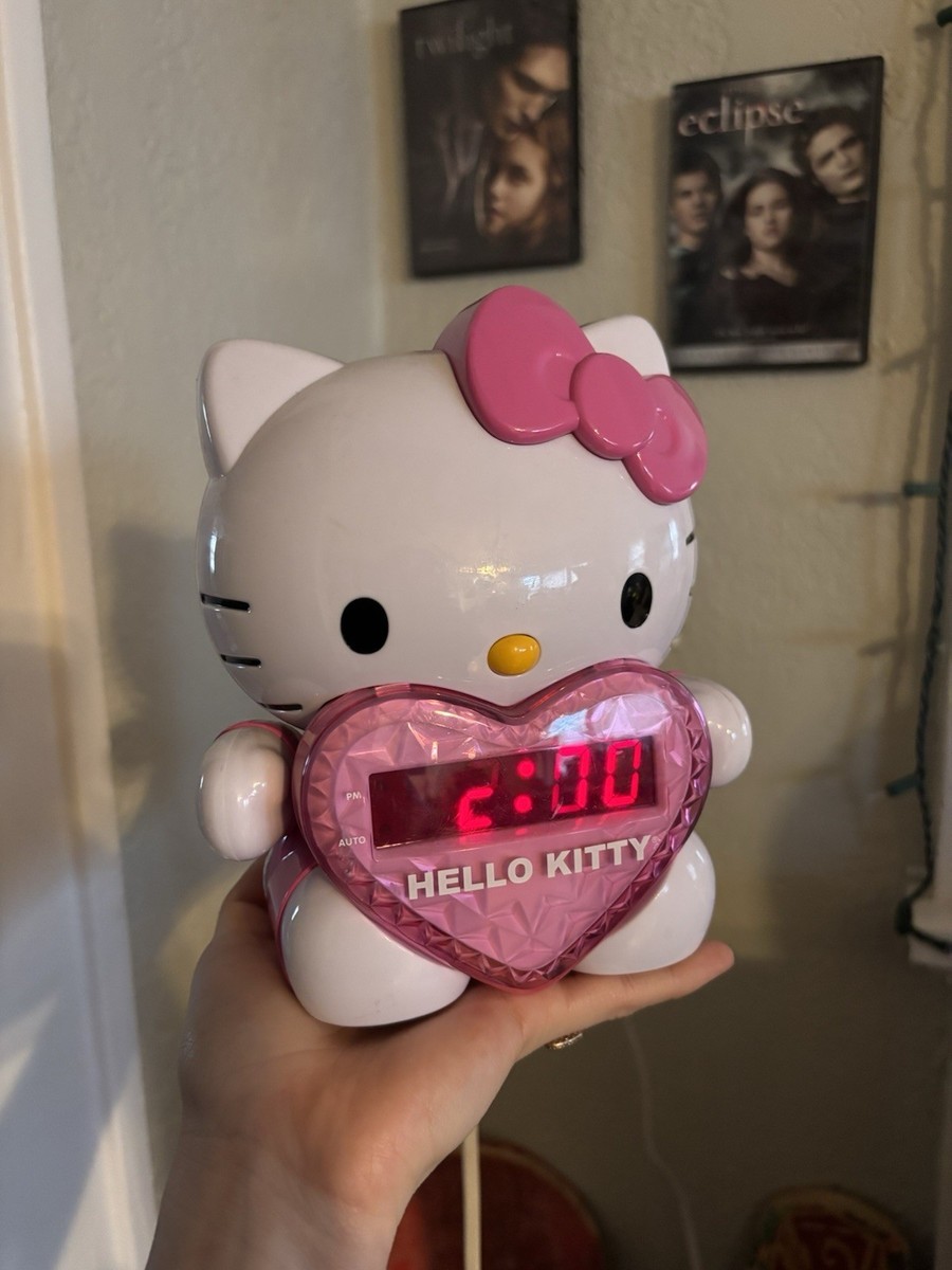 Sanrio Hello Kitty Digital Projection Alarm Clock Pink White